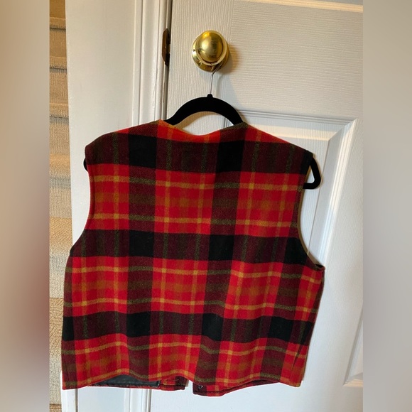 Roots melton wool vest, large, plaid, nickel buttons, excellent used condition - Picture 2 of 3